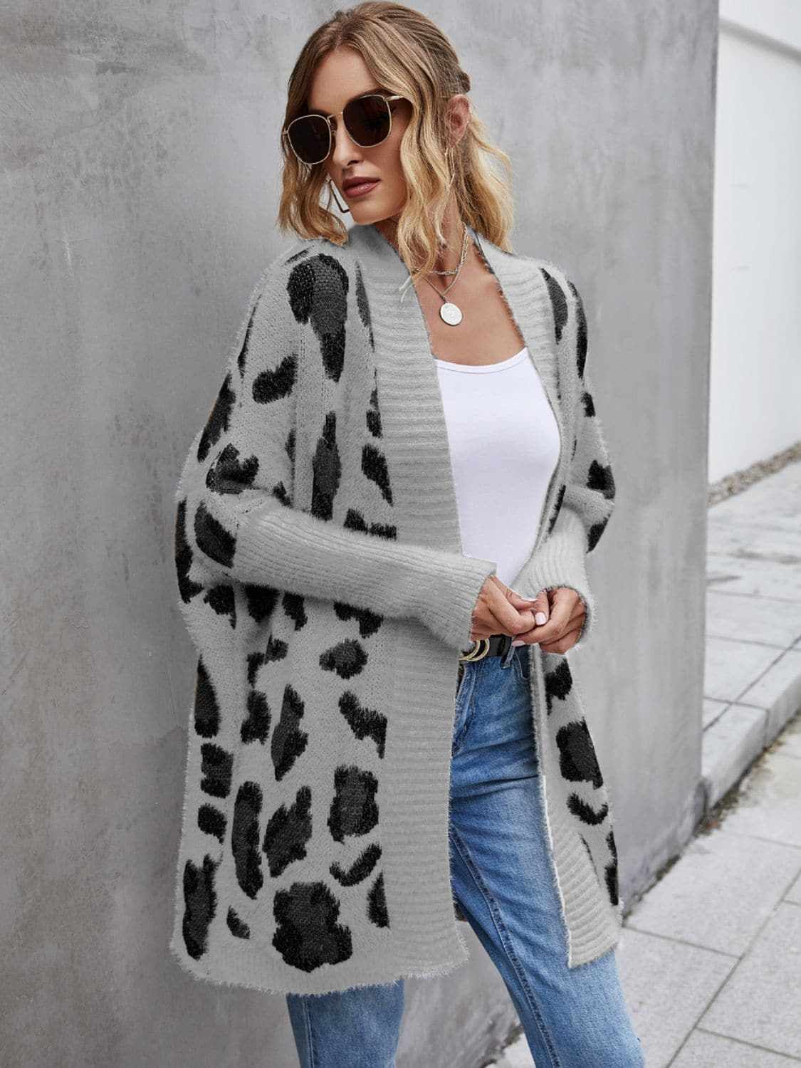 Fuzzy leopard cardigan - chic style - Love Salve